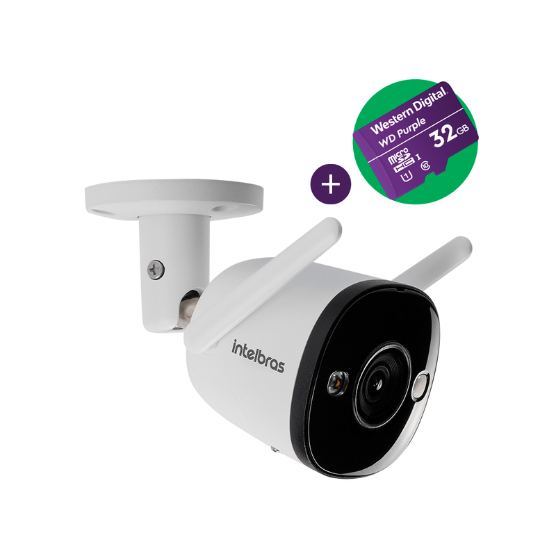 Kit Câmera de Video Wi-Fi Full HD Intelbras IM5+ Full  Color com Cartão MicroSD 32GB