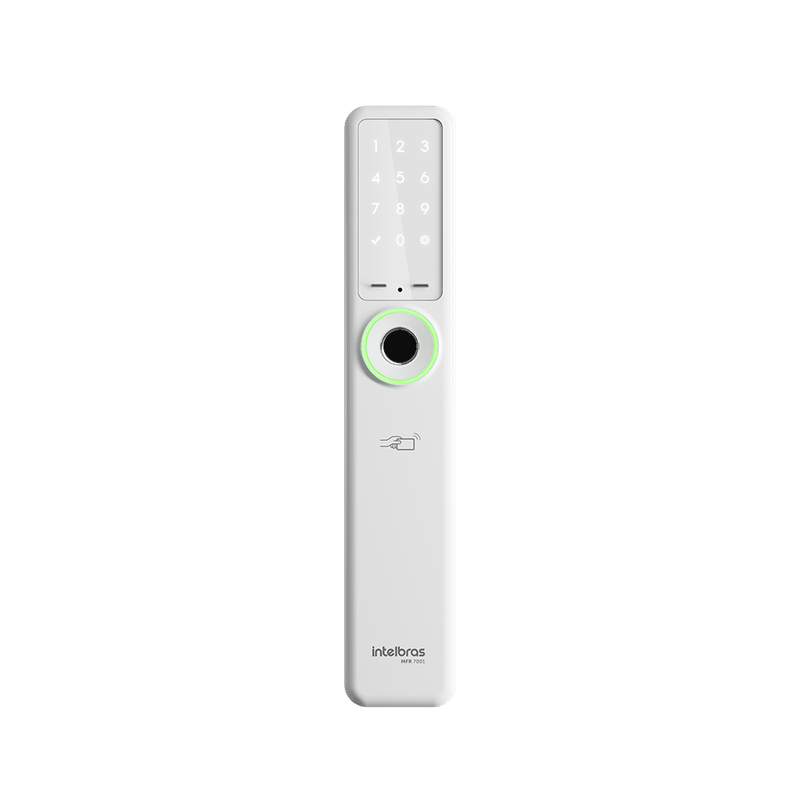 Fechadura Inteligente sem Maçaneta MFR 7001 de Embutir Branca Intelbras