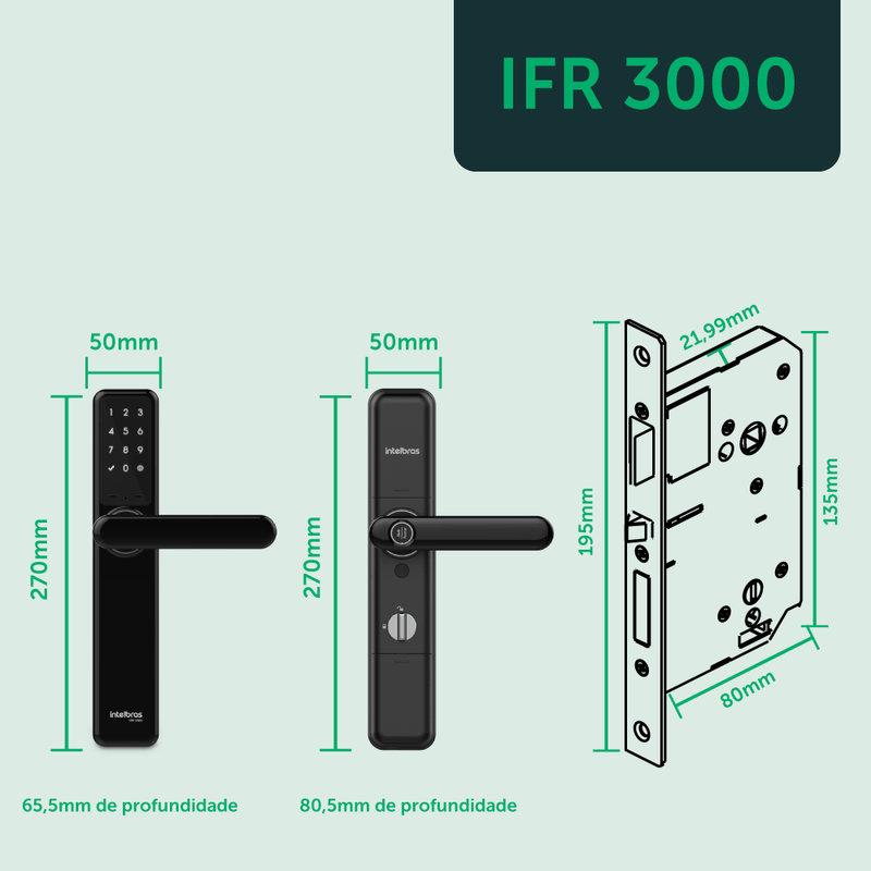 Fechadura Digital de Embutir com Maçaneta IFR 3000 Intelbras