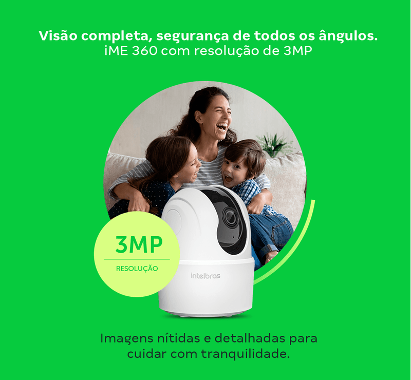 Câmera Inteligente Visão 360° com MicroSD 32GB Intelbras IME 360 3MP