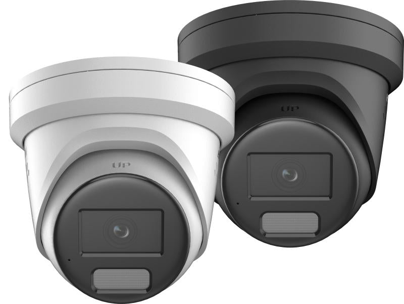 Câmera de rede tipo turret fixa de 4 MP com luz estroboscópica ColorVu e alerta sonoro